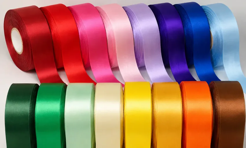 Custom printed satin ribbon for packaging and branding