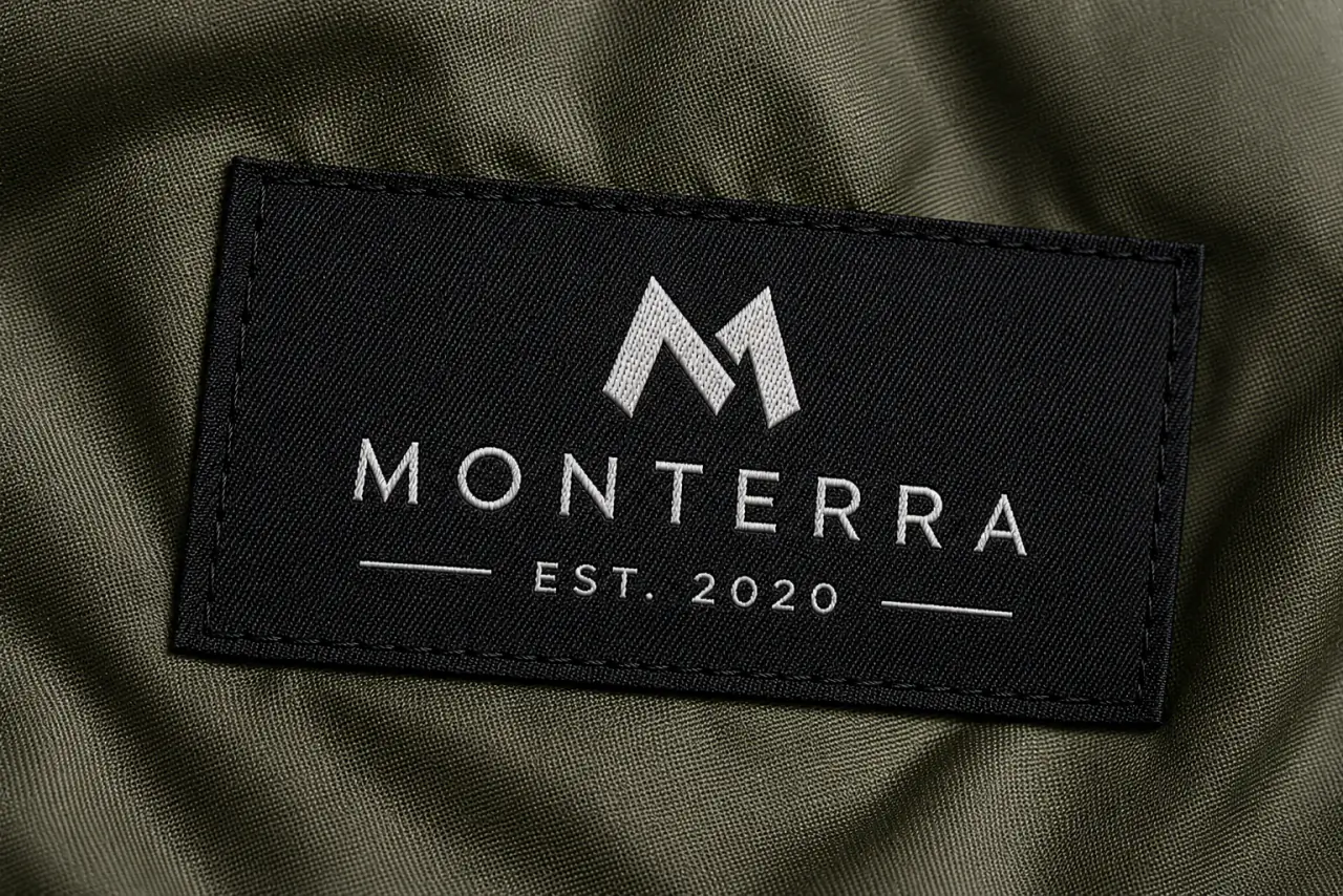 Customized taffeta label with brand artwork