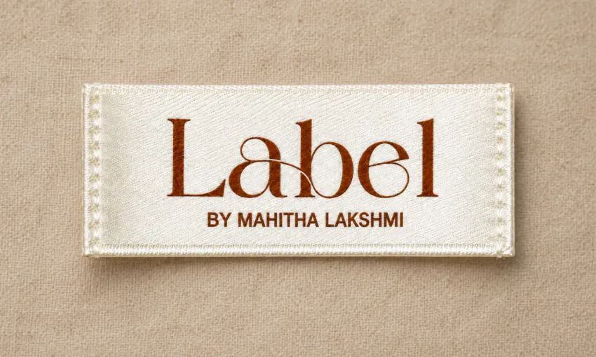 Multi-colour printed satin label with full-CMYK brand artwork