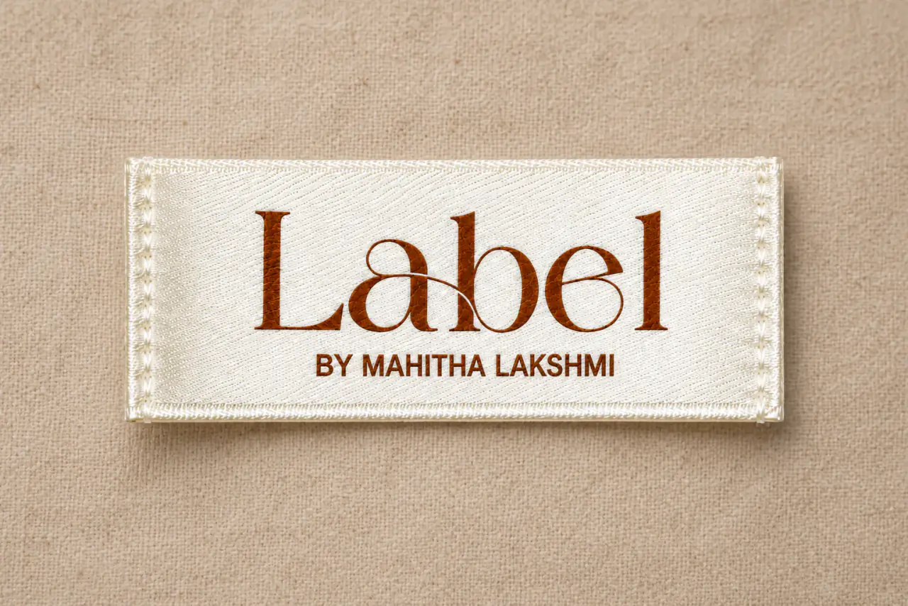 Multi-colour printed satin label with full-CMYK brand artwork