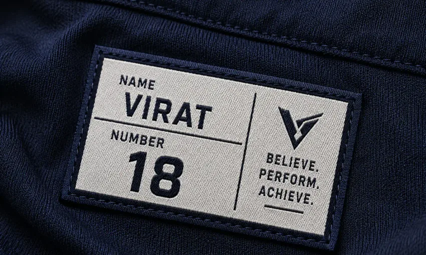 Personalised name and number labels for school uniforms, sports jerseys and team kits