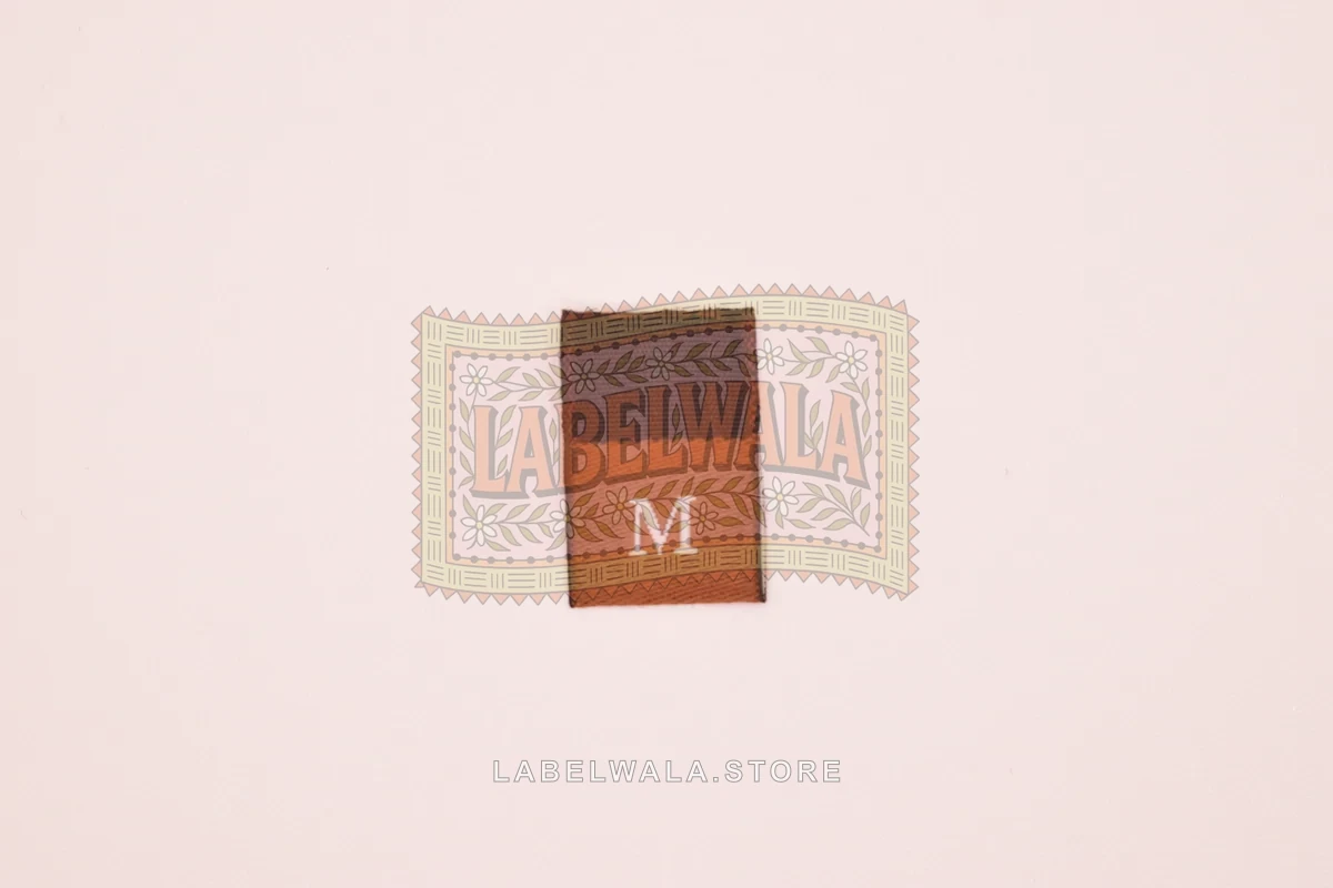 M Size woven garment size-label example