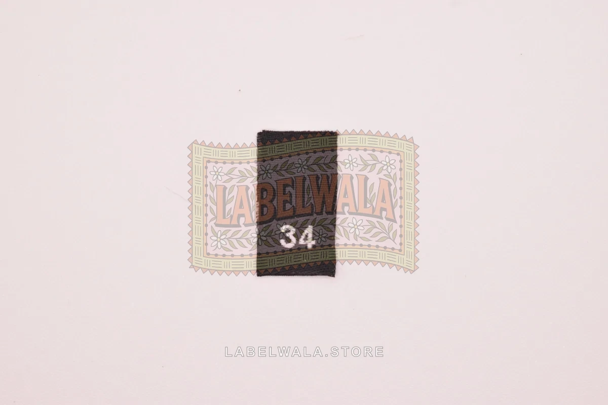 Size 34 woven garment size-label example