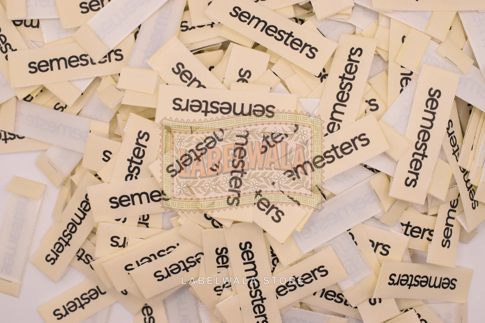 Semesters satin labels: production run