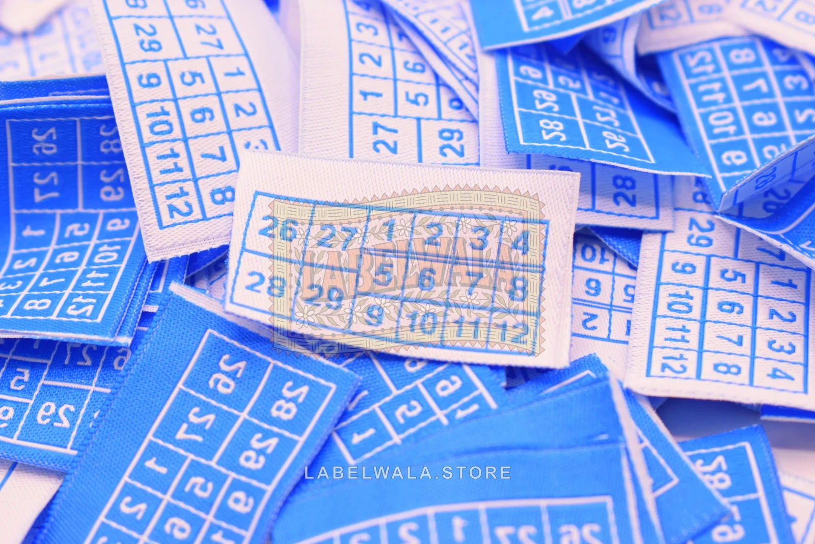 Size Labels woven labels: production run