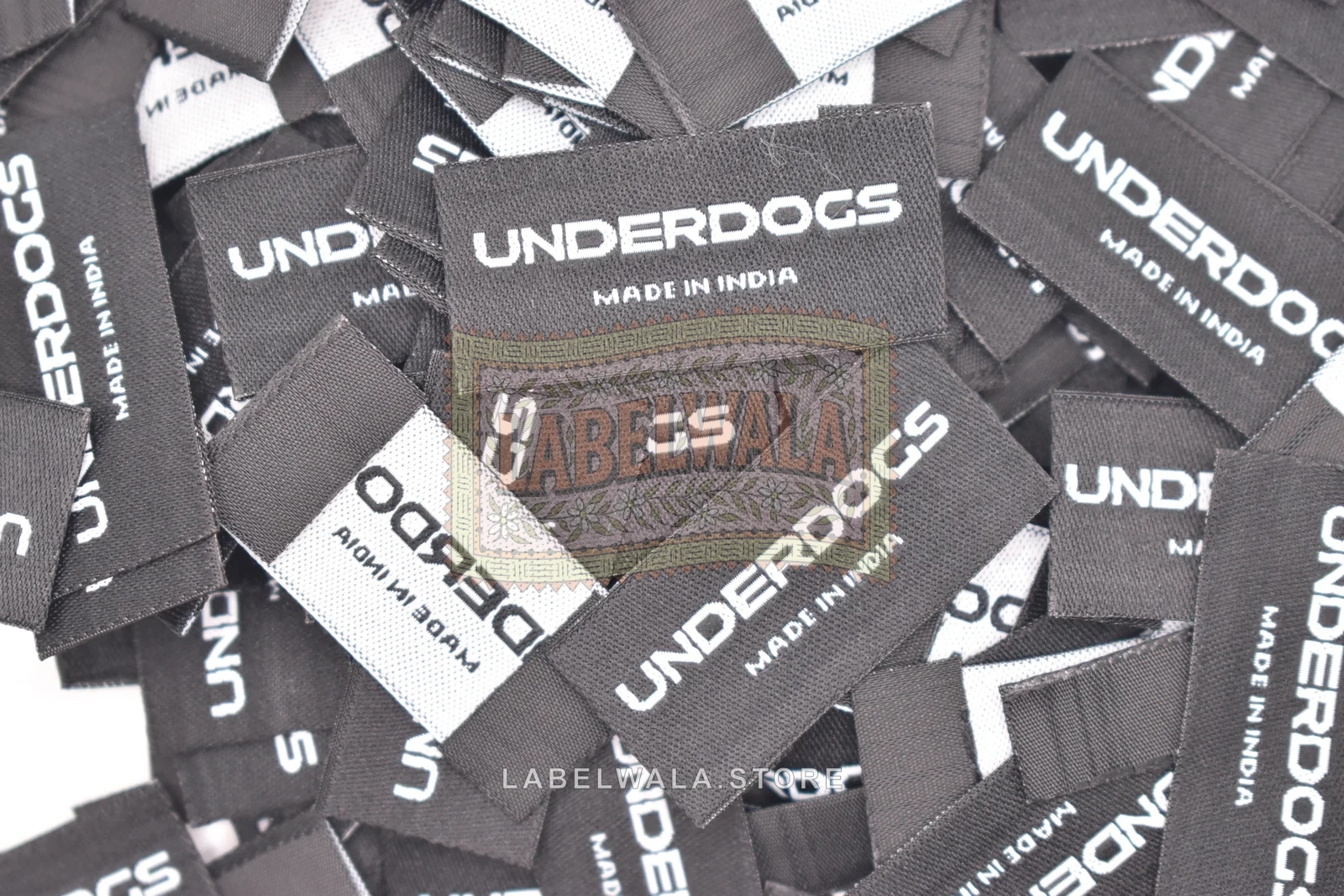 Underdogs woven labels: production run