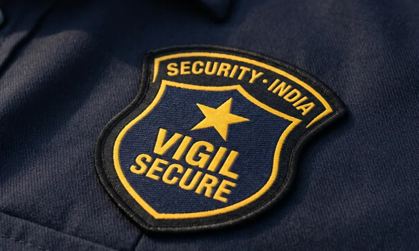 Woven security uniform shield label: durable identification badge for security agency uniforms