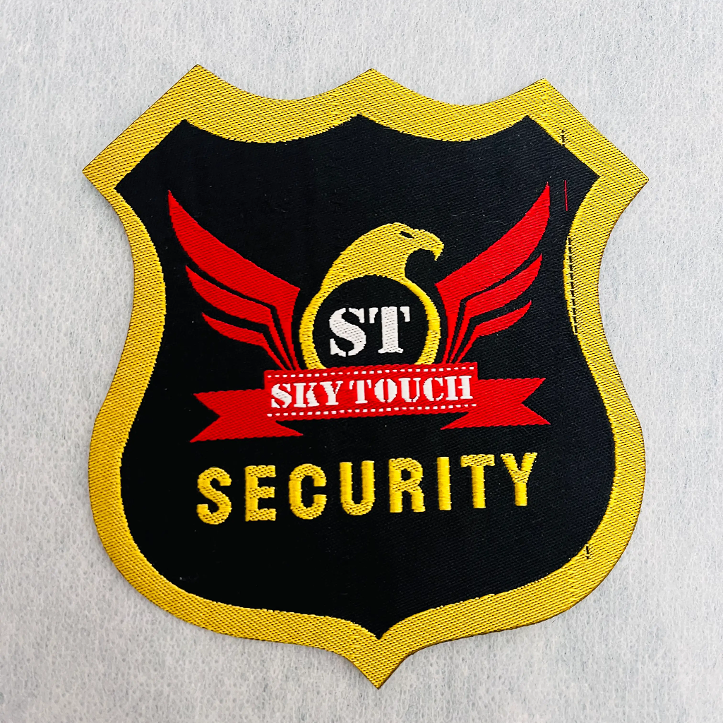 Custom woven shield patch for Sky Touch Security uniform